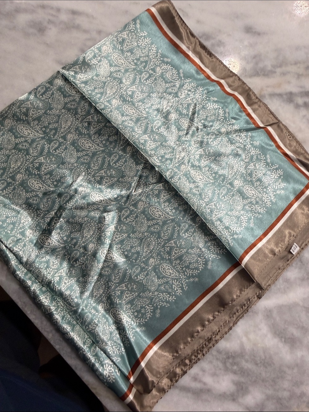 Elegant Teal Paisley Decorative woman scarves - Unbranded